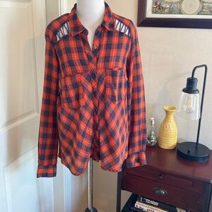 Free People snap down oversized shirt, small